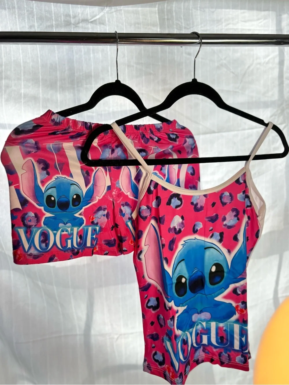 Stitch Graphic Pink Tank & Shorts Set - 